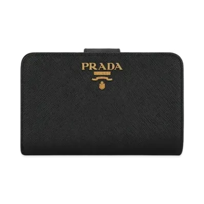 PRADA Small Saffiano Leather Wallet "Black"