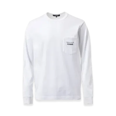 COMME des GARCONS HOMME Cotton Plain Logo Long-Sleeve Shirts "White"