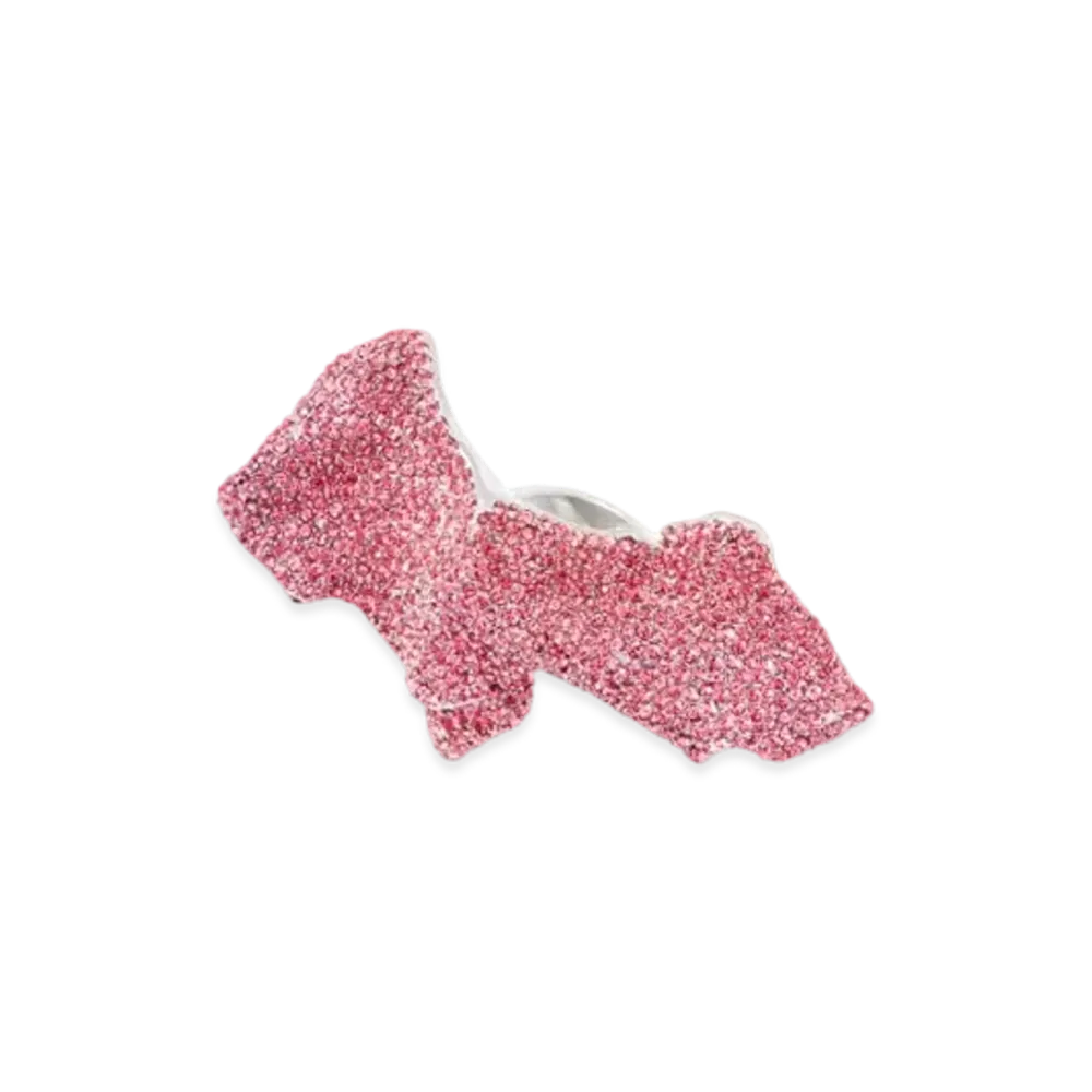 LOEWE x Lynda Benglis Glitter Fragment Large Ring in Sterling Silver and Crystals "Silver/Rose Peach"