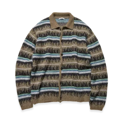 uniform experiment Mohair Border Knit Blouson "Khaki"