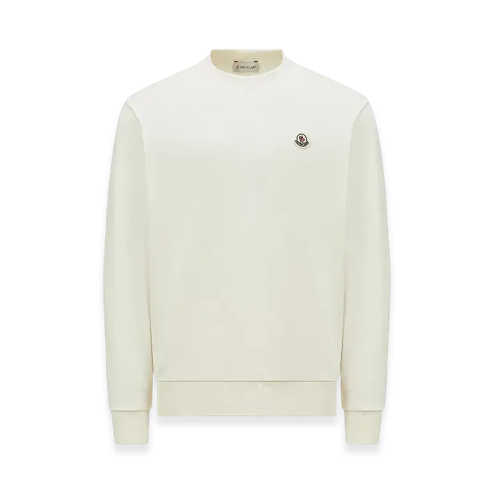 MONCLER Logo Patch Cotton Sweatshirt "White"
