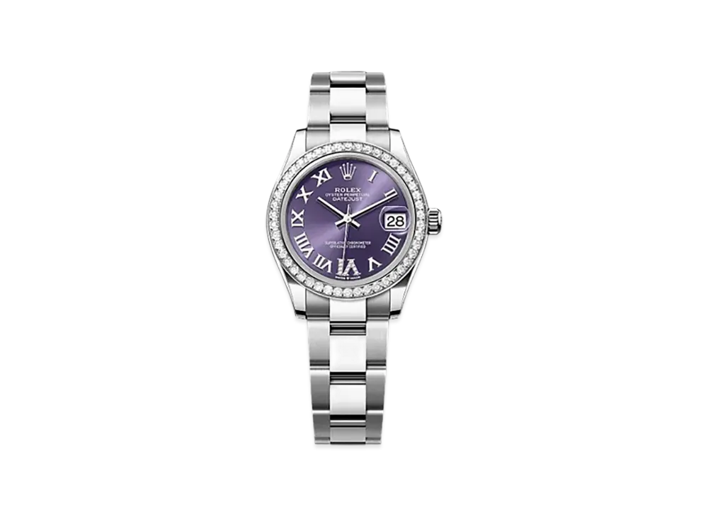 ROLEX Datejust 31 Oystersteel & White Gold Diamonds "Purple"