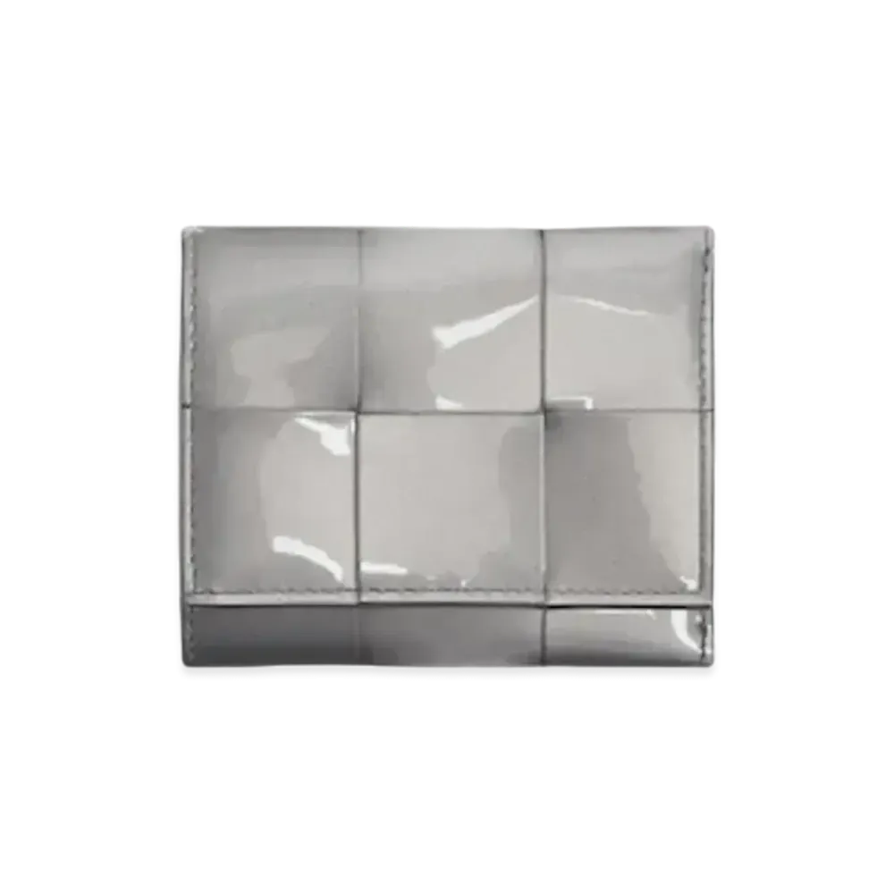 Bottega Veneta Three-Fold Fastener Wallet "Silver"