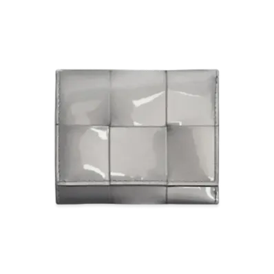 Bottega Veneta Three-Fold Fastener Wallet "Silver"