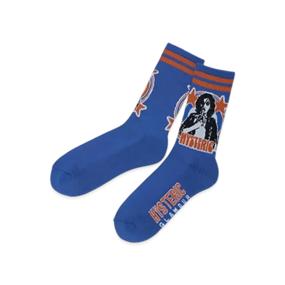HYSTERIC GLAMOUR Woman Banana Sport Socks "Blue"