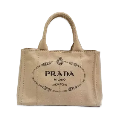 PRADA Canapa 2Way Handle Bag "Beige"