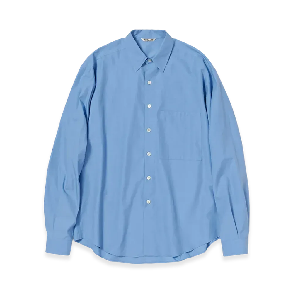 AURALEE Washed Finx Twill Big Shirt "Blue"