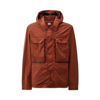 C.P. Company Flatt Nylon Goggle Overshirt "Sable Brown"