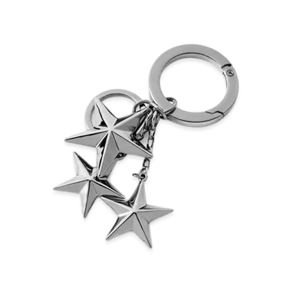 Jimmy Choo WESTLEY Metal Star Key Ring "Gunmetal"