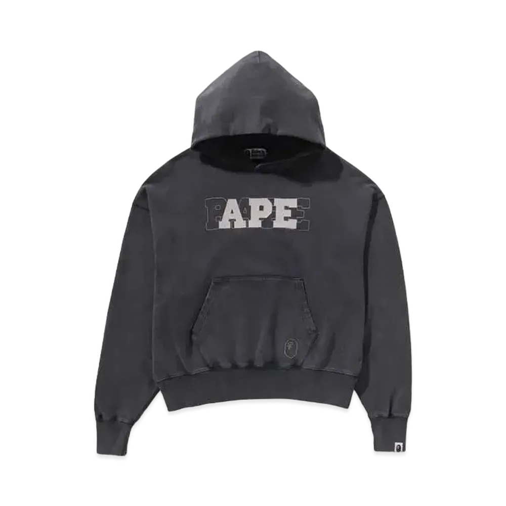A BATHING APE Pigment Dyed Oversized Pullover Hoodie "Gray"