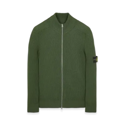 Stone Island 519C2 Wool Zipped Cardigan - 22FW "Olive Green"