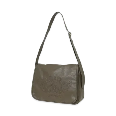 X-Girl Crown And Wings X-Girl Faux Leather Messenger Bag "Beige"