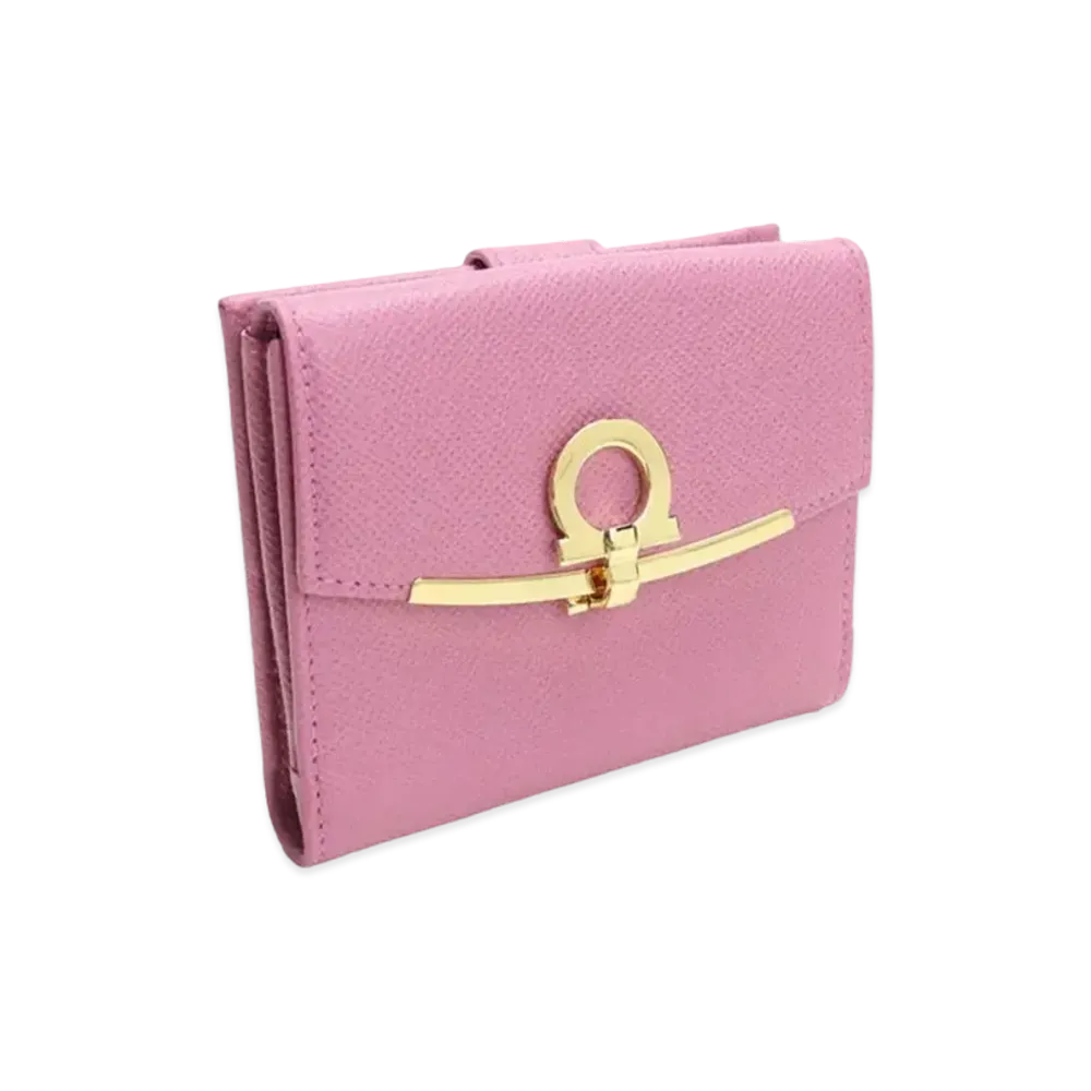 Salvatore Ferragamo Gancini French Wallet "Pink"
