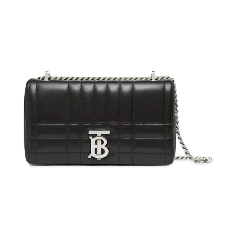 Burberry Quilted Leather Small Lola Bag "Black/Silver"