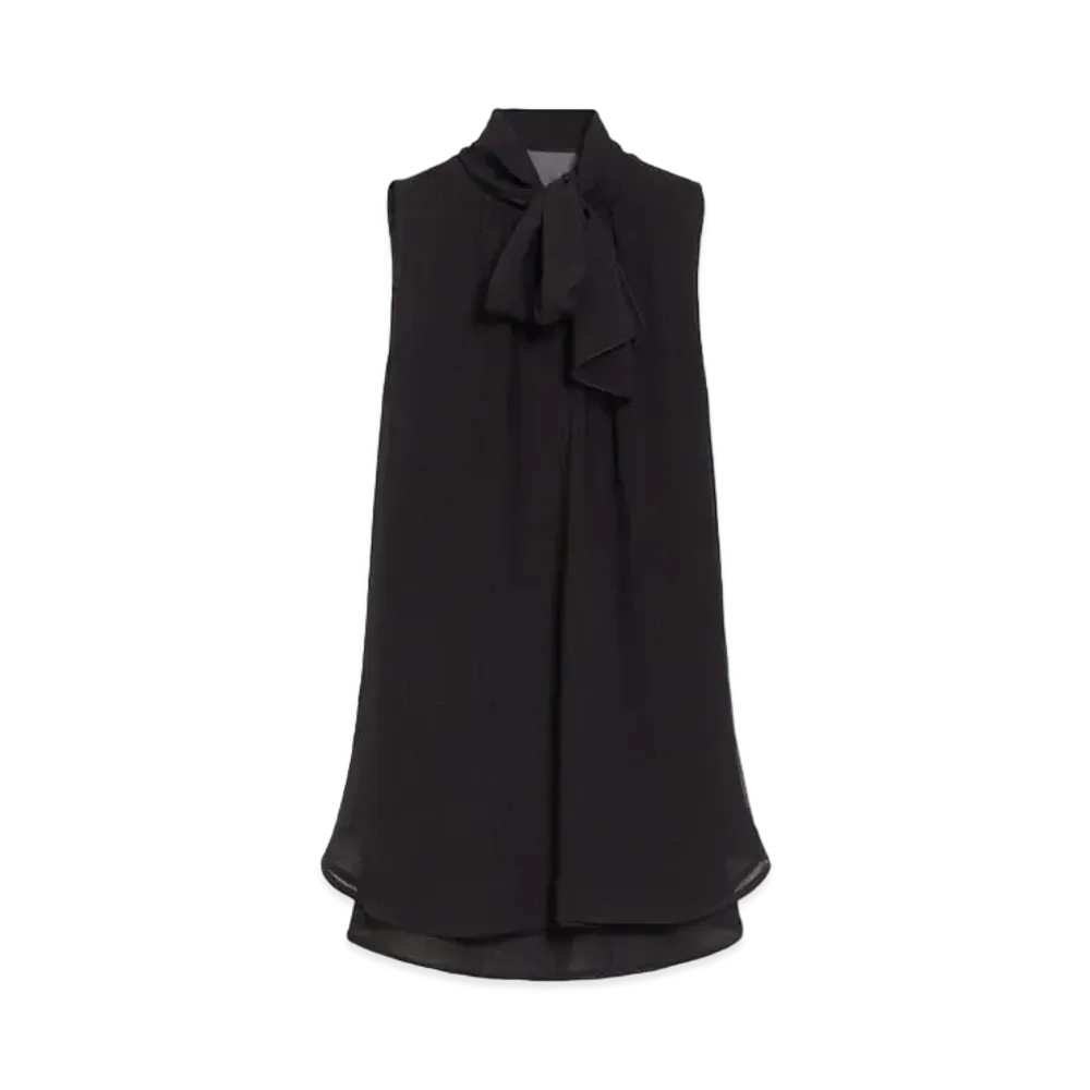 Max Mara Mela Silk Georgette Blouse "Black"