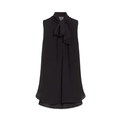 Max Mara Mela Silk Georgette Blouse "Black"