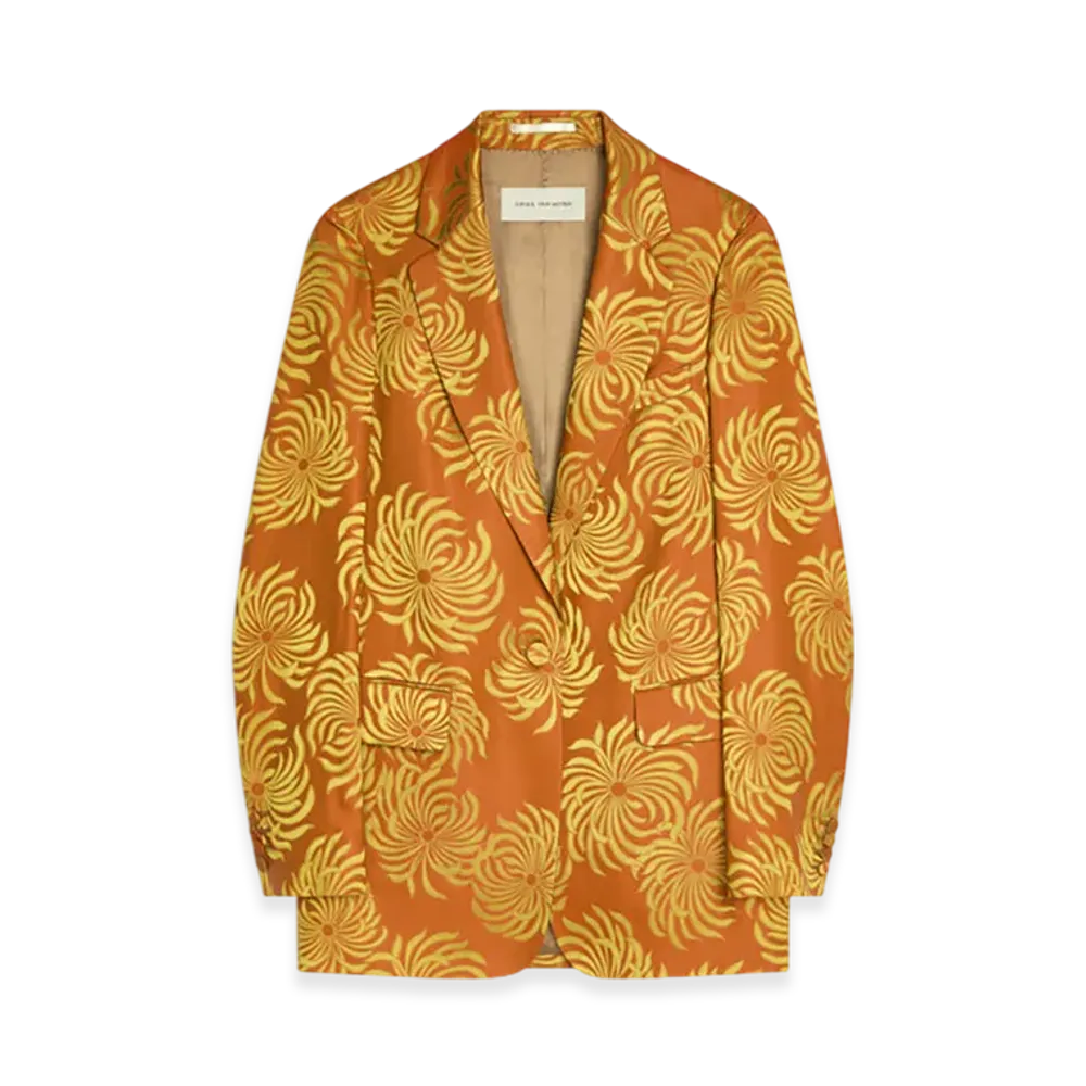 DRIES VAN NOTEN Women's Jacquard Blazer "Orange"