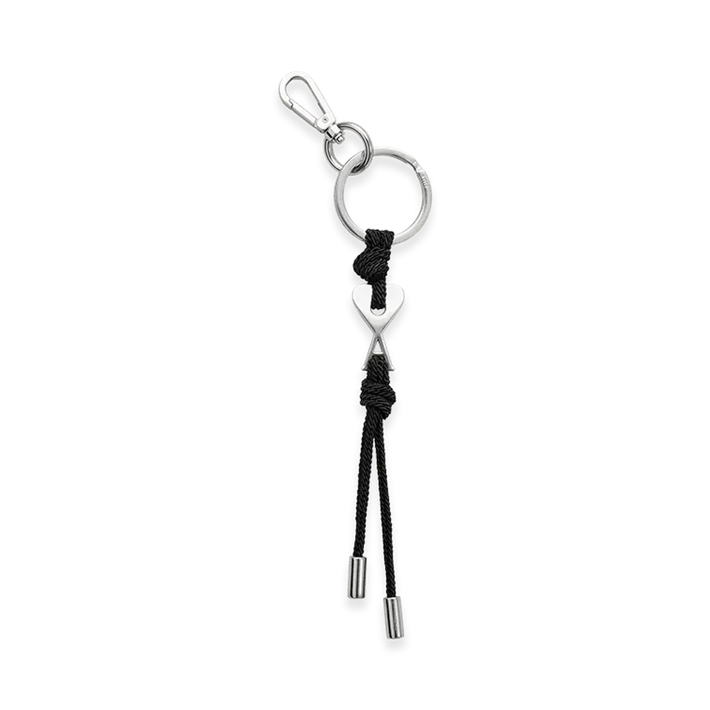 AMI PARIS Metal Ami De Coeur Charm Keyring "Black"
