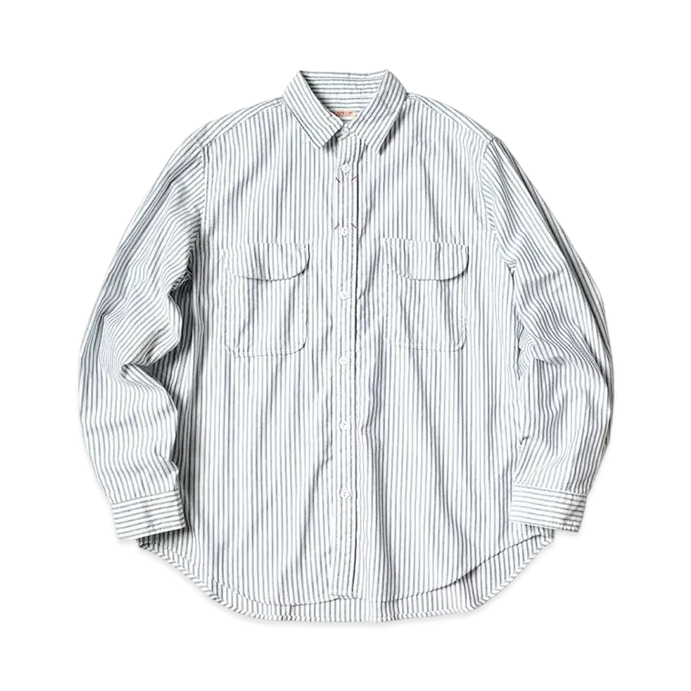 KAPITAL OX Stripe Clip Shirt "Blue"