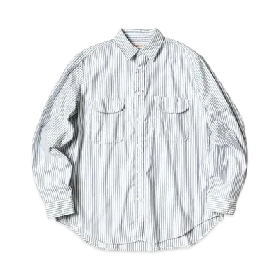 KAPITAL OX Stripe Clip Shirt "Blue"