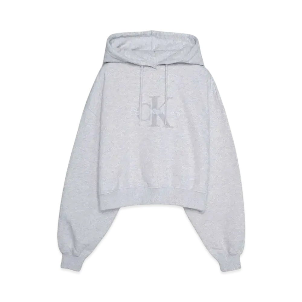 Calvin Klein Jeans CHENILLE MONOLOGO HOODIE "IVORY GRAY HEATHER"