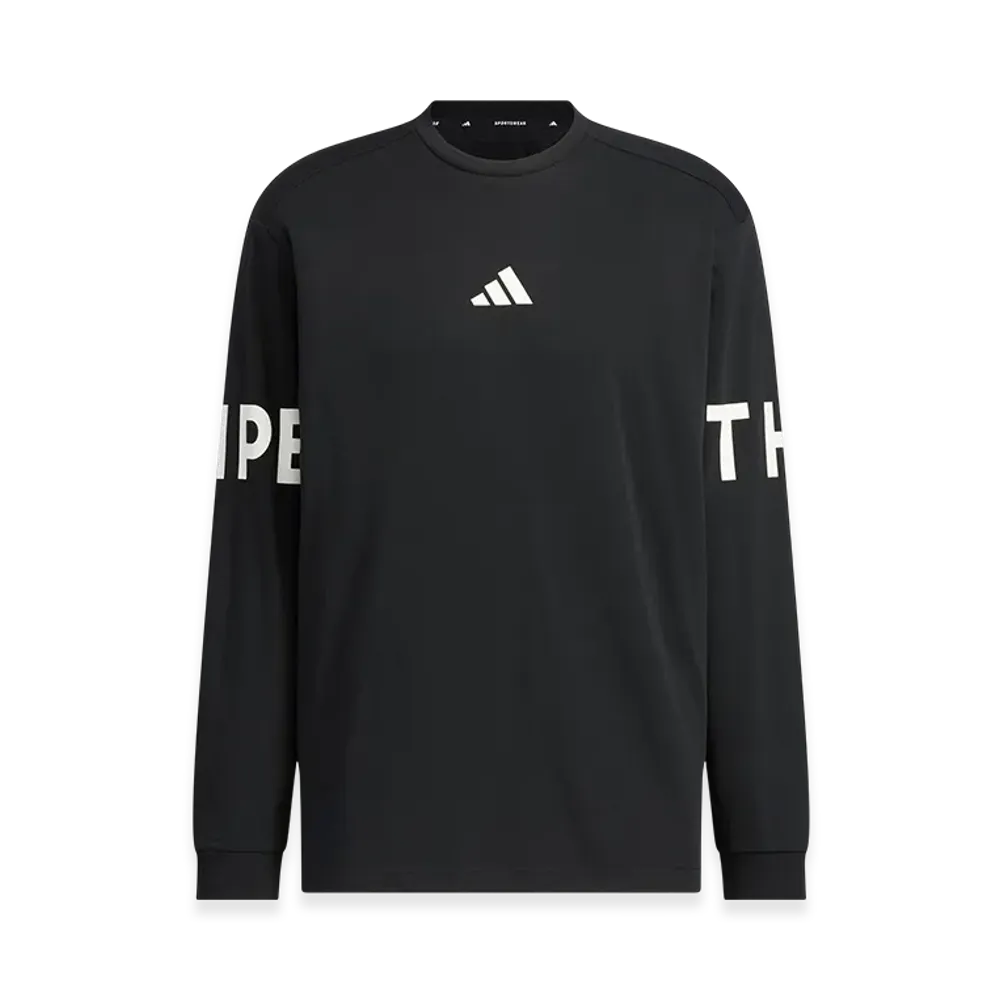 adidas Wording Pack Loose Fit Heavy Single Jersey Long Sleeve T-Shirt "Black"