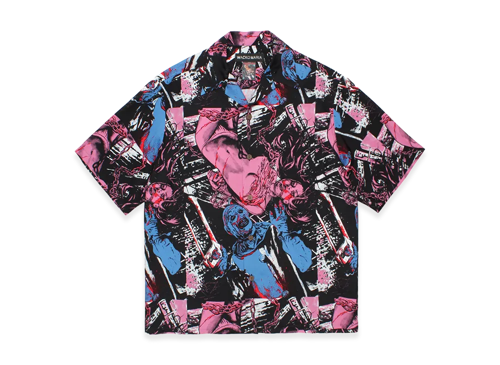 WACKO MARIA x Terrifier Hawaiian Shirt "Pink/Blue"