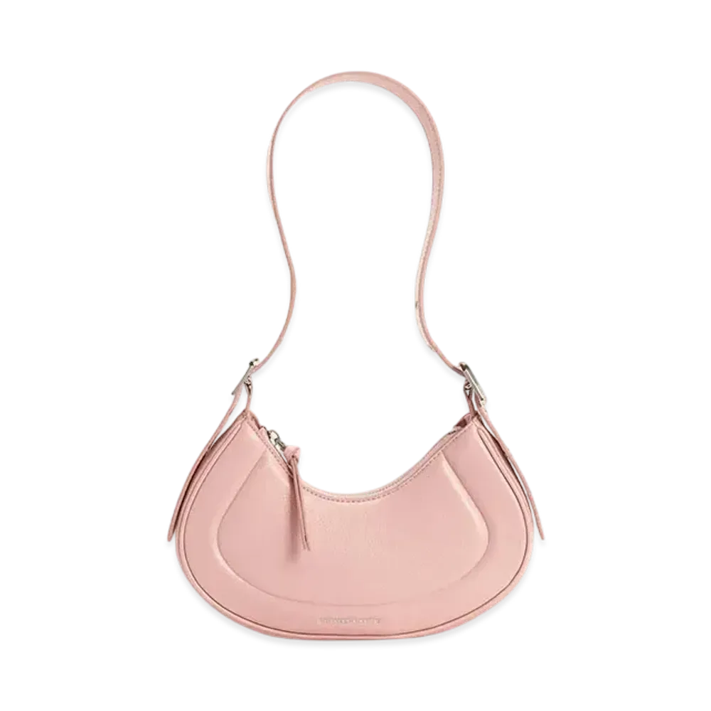CHARLES & KEITH Petra Curved Shoulder Bag "Pink"