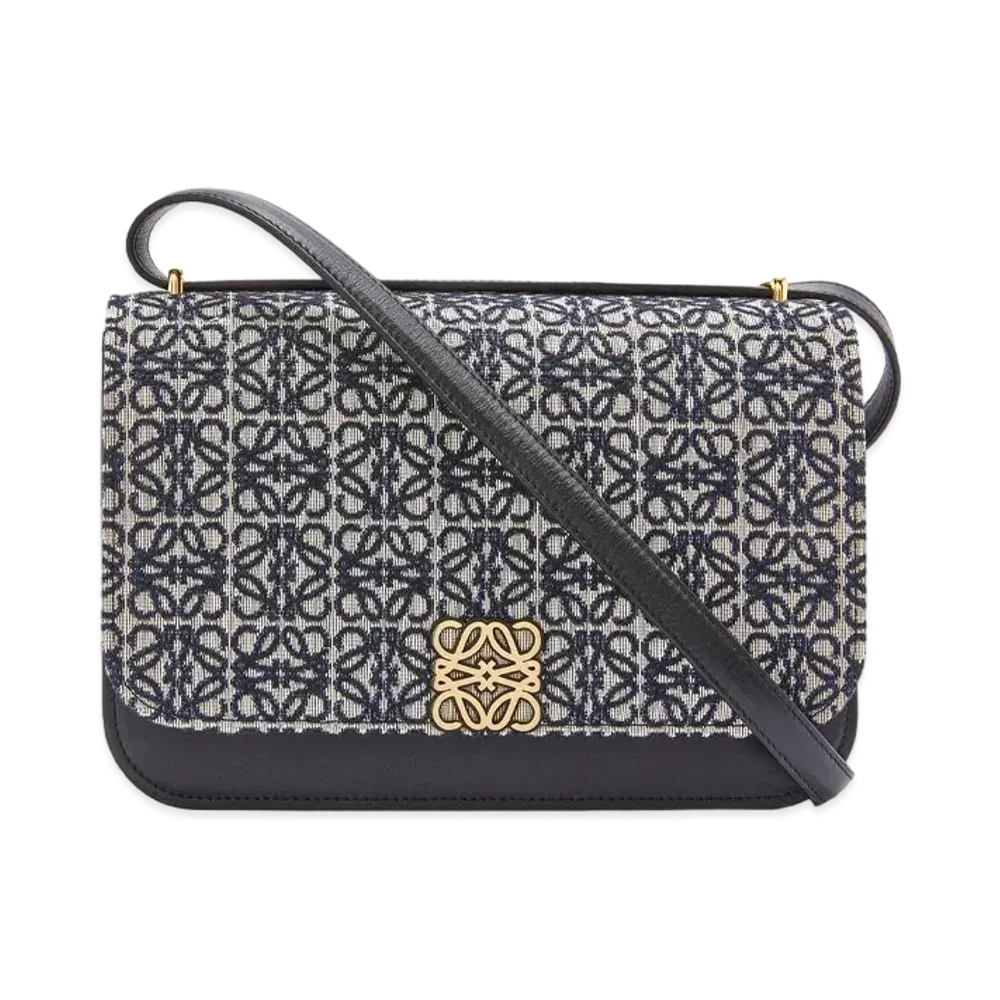 LOEWE Goya Bag In Anagram Jacquard And Calfskin "Navy/Black"