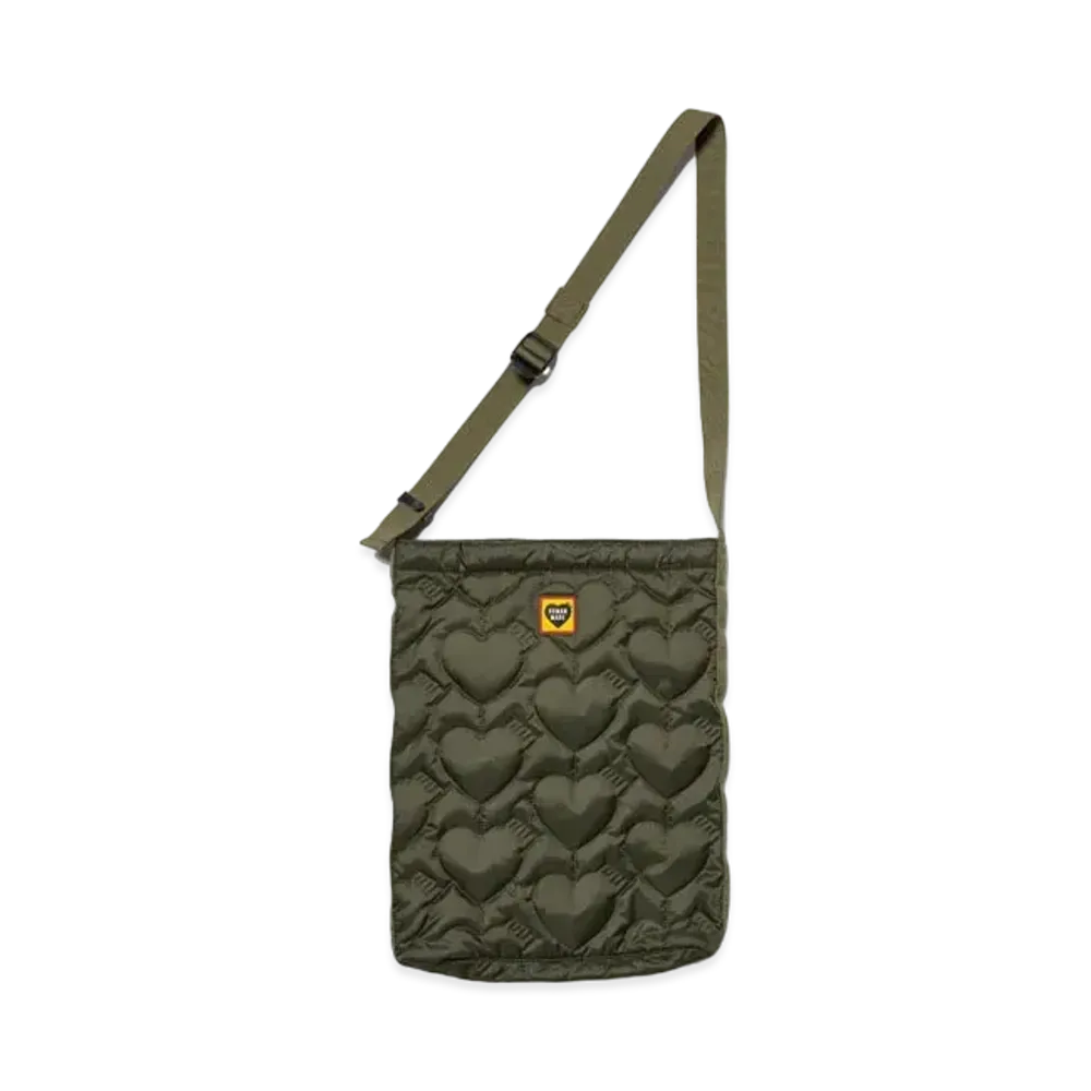 HUMAN MADE Heart Quilting Shoulder Bag "Olive Drab"