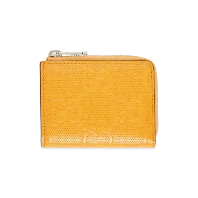GUCCI GG Embossed Mini Wallet "Yellow"