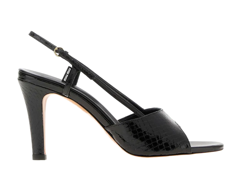 MIU MIU Women's Leather Sandals "Black"