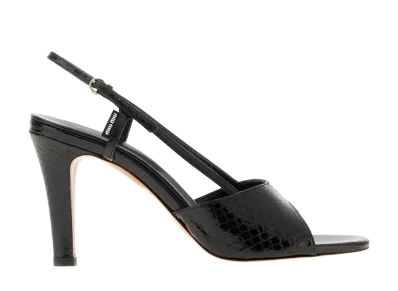 MIU MIU Women's Leather Sandals "Black"