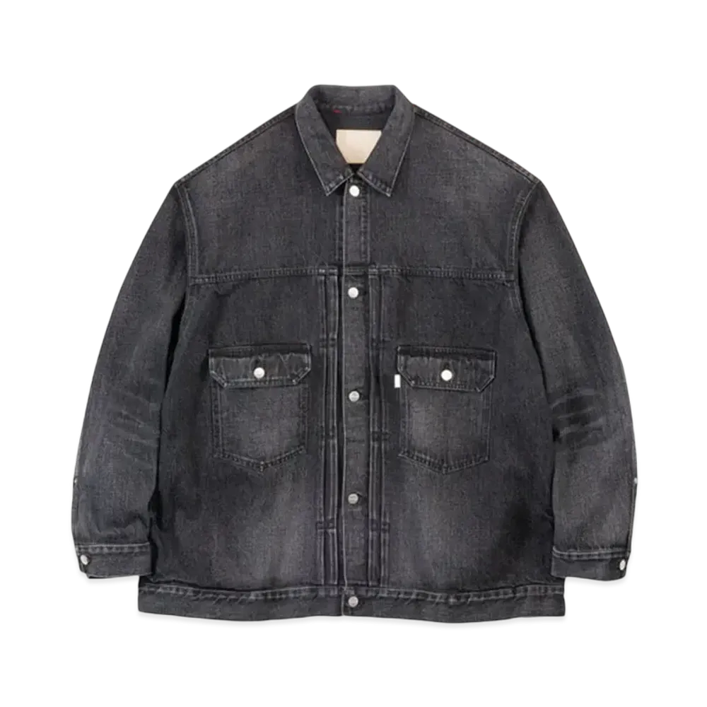 Graphpaper Selvage Denim Jacket-Dark Fade- "Black"