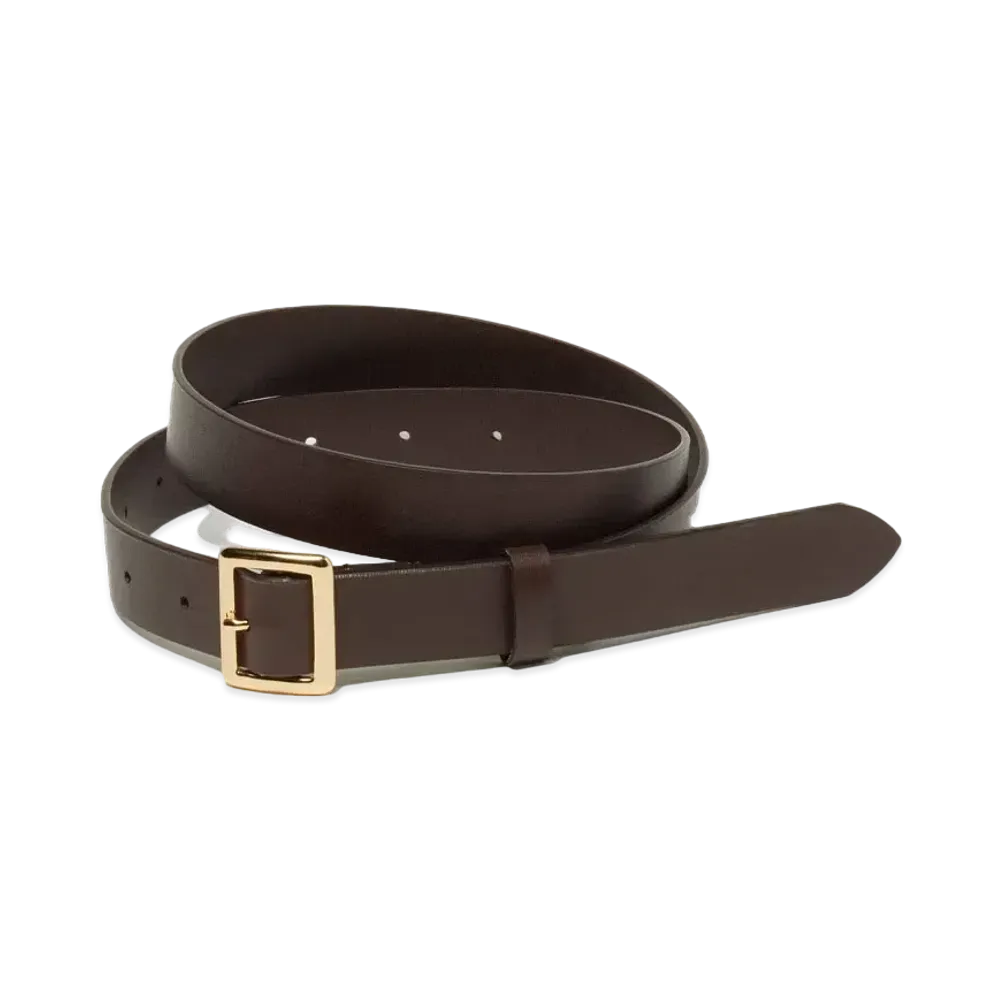 AURALEE Leather Square Buckle Belt "Dark Brown"