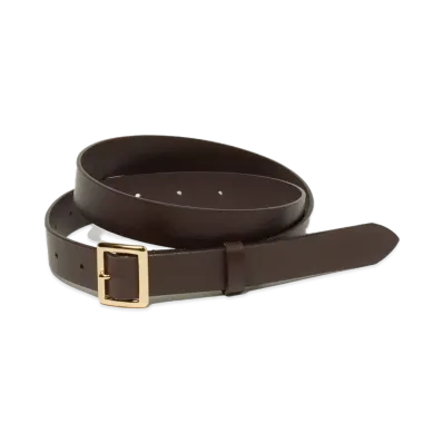 AURALEE Leather Square Buckle Belt "Dark Brown"