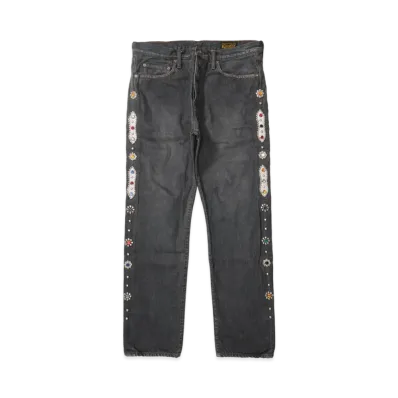 KAPITAL 14OZ Black DENIM 5P MONKEY CISCO (STUDY REMAKE) "Black"