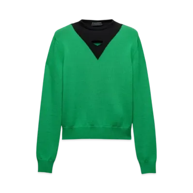 PRADA Men's Wool Sweater "Green/Black"