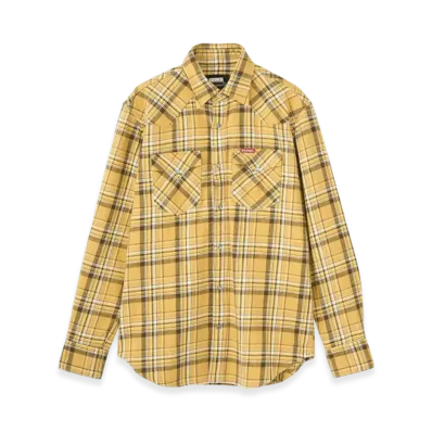 HYSTERIC GLAMOUR x Sonic Youth Goo Embroidery Western Shirt "Yellow/Multicolor"