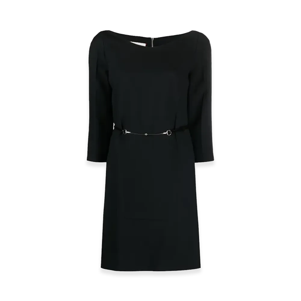 GUCCI Women's Crepe Mini Dress "Black"