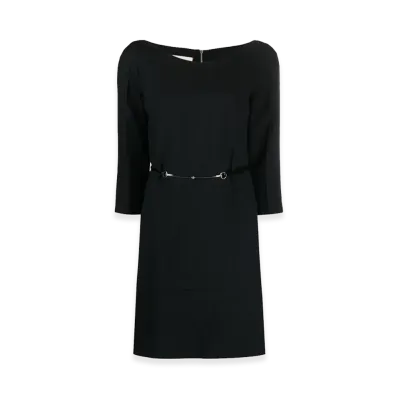 GUCCI Women's Crepe Mini Dress "Black"