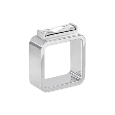 WE11DONE Crystal Square Ring "Silver"