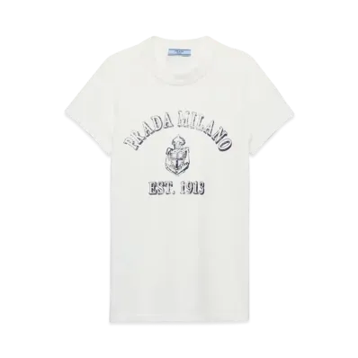 PRADA Women's Printed Jersey T-Shirt "White"