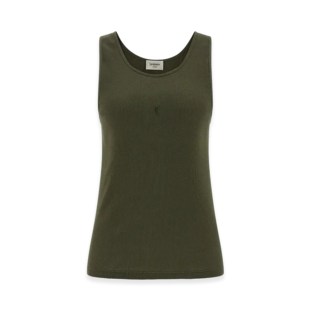 Saint Laurent Women's Cassandre Tank Top "Green"