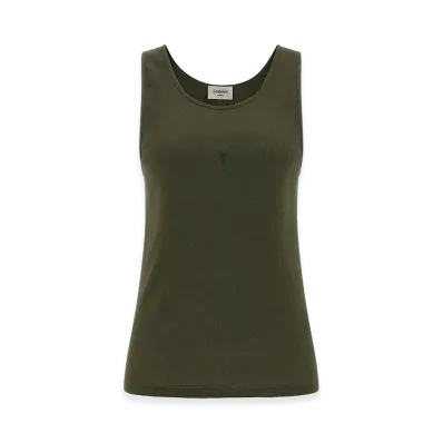 Saint Laurent Women's Cassandre Tank Top "Green"