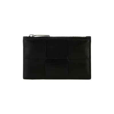 Bottega Veneta Leather Card Holder "Black"