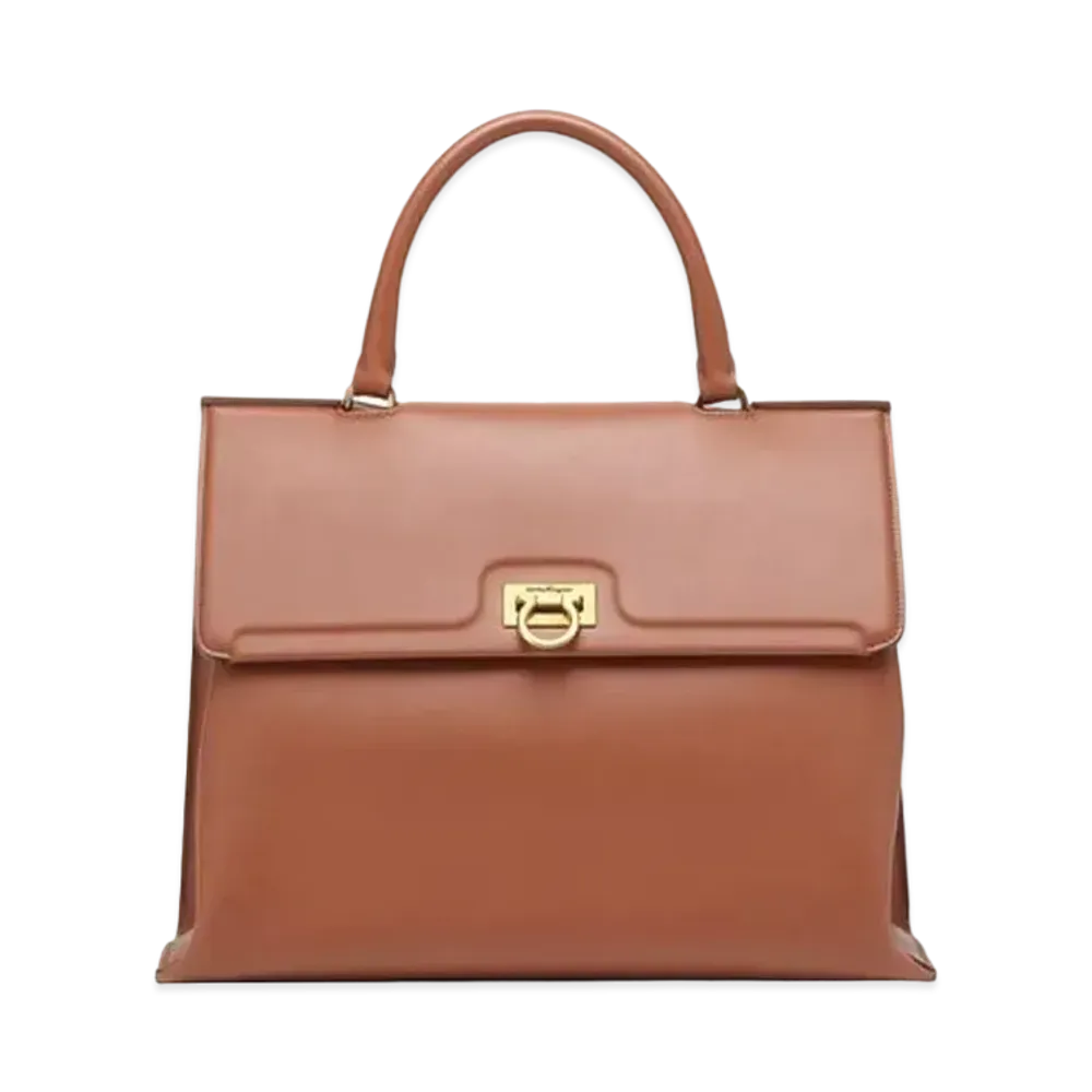 Salvatore Ferragamo Trifolio Top Handle (M) "Tan"