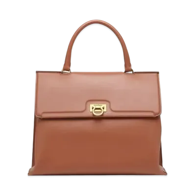 Salvatore Ferragamo Trifolio Top Handle (M) "Tan"