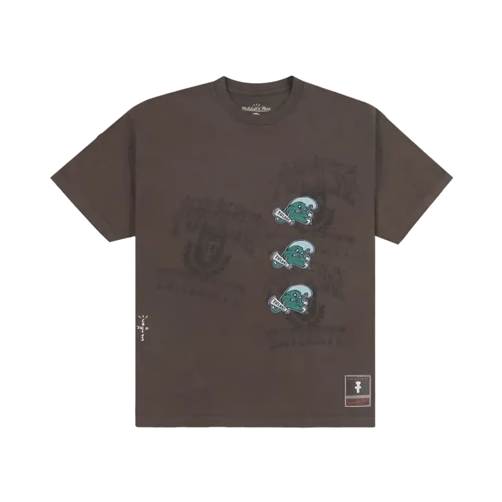Travis Scott x M&N x Tulane University Seal Tee "Brown"
