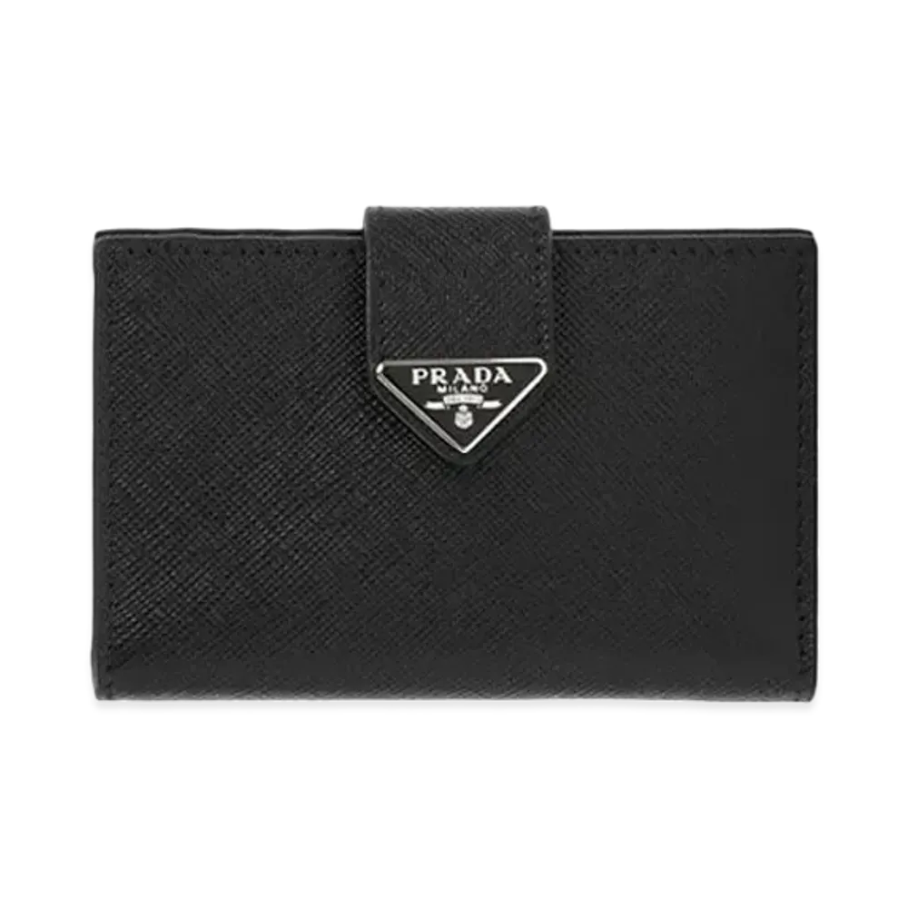 PRADA Saffiano Leather Card Holder "Black"